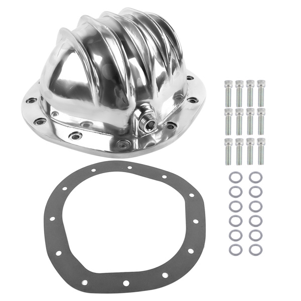差速器盖 12 Bolts Polished Aluminum Differential Rear Cover for GM Chevy C10 8.75" Truck-2