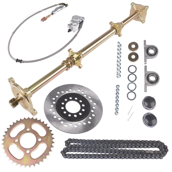 沙滩车后桥套件 32" Go Kart Completed Rear Live Axle Kit, Sprocket+Hub+Brake Assembly+Chain+Disc-2