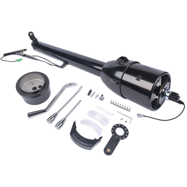 A3- 汽车转向柱 Black Painted Street/Hot Rod Tilt 28" Steering Column Floor Shift Auto No Key Black Paintable-2