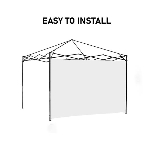10x10 英尺弹出式遮阳帐篷的遮阳侧壁，3 件装遮阳墙，2 件带窗户，1 件带拉链。白色-11