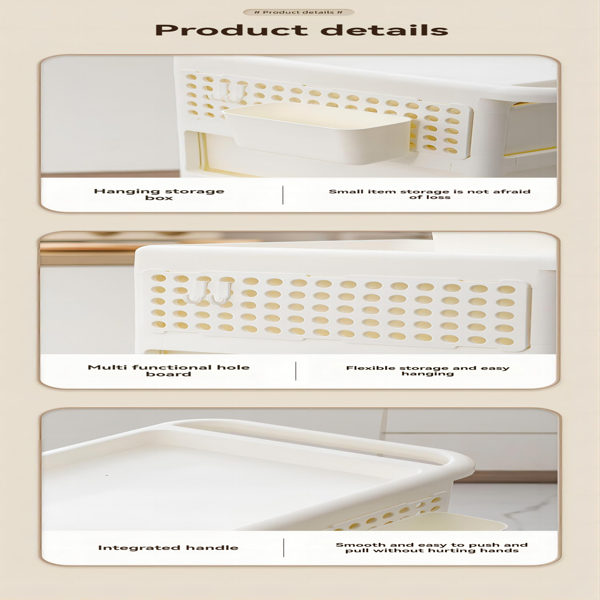 储物推车 - 4 层，适用于卧室、客厅、厨房、浴室的储物，移动灵活，可放玩具、零食、工具、宠物用品，PP 材质安全耐用-2