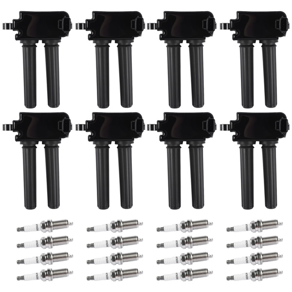 点火线圈火花塞套件 8X Ignition Coil & 16X Iridium Spark Plug for Jeep Commander Dodge Charger Ram-4