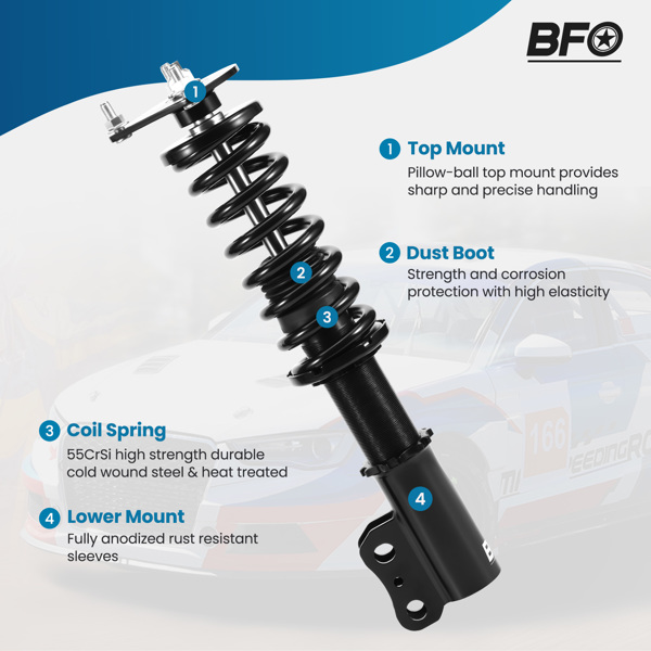 弹簧减震 BFO Coilovers Suspension Kit For Ford Mustang 1994-2004 Shocks Absorbers C2408230004-4