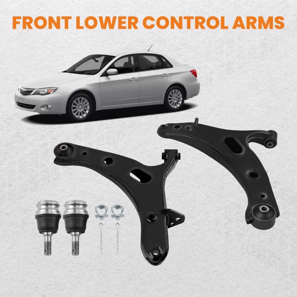 控制臂 2x Front Lower Control Arms Kit w/Ball Joint For 2010-2014 Subaru Legacy Outback-2