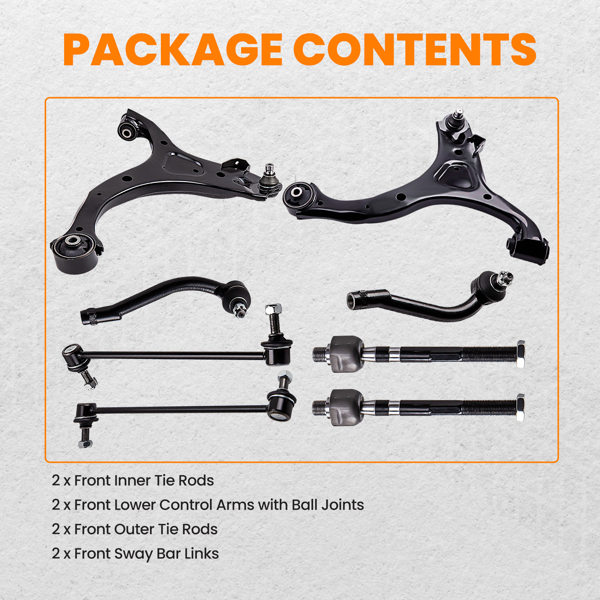 控制臂 8 Pcs Left Right Front Lower Control Arms for Kia Sorento 2011-2013 for K621686-3