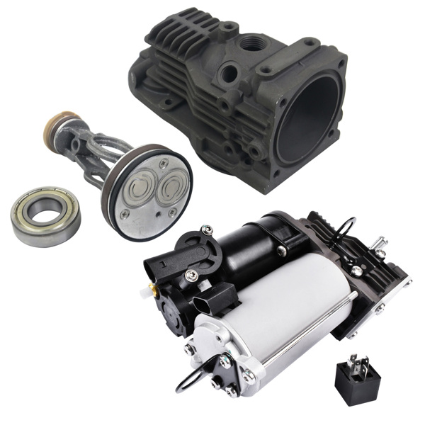 打气泵+打气泵修理包 Air Suspension Compressor Pump w/ Cylinder Piston Rod For Mercedes M GL W164 X164 GL320 GL350 GL450 GL550 ML320 ML350 ML500 ML550 ML63 AMG 1643200304 1643201204-4