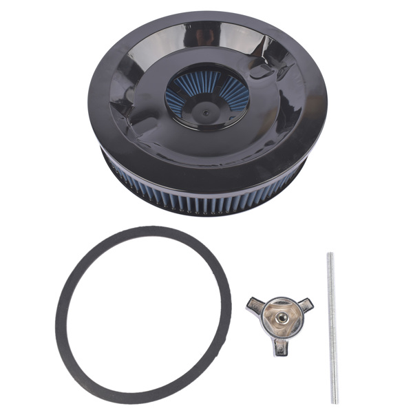 空气滤清器 14" x 3" Blue Super Flow Air Cleaner Washable Element Recessed Base Black Top for Chevy Ford-2