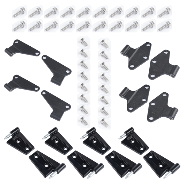 钢门铰链套件 16PCS Steel Door Hinge Kit Inside & Outside for 2007-2018 Jeep Wrangler JK 3.6L 55395386AB 55395385AC-5