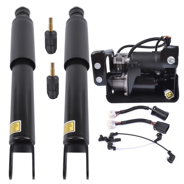 减震器+打气泵 Pair Rear Shock Absorbers + Air Compressor Pump Set For Cadillac Escalade Chevrolet Suburban Tahoe GMC Yukon 5.3L 6.2L V8 2015-2019 23151122 15254590-5