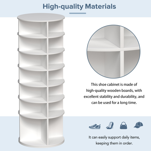 旋转鞋架塔，7 层旋转鞋架，独立式 360° 旋转鞋子收纳架，高底设计鞋塔旋转存储转盘，可容纳 28 双鞋子-9
