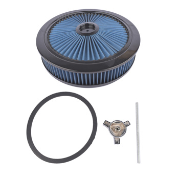 空气滤清器 14\\" x 3\\" Blue Super Flow Air Cleaner Washable Element Recessed Base Black Top for Chevy Ford