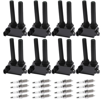 点火线圈火花塞套件 8X Ignition Coil & 16X Iridium Spark Plug for Jeep Commander Dodge Charger Ram