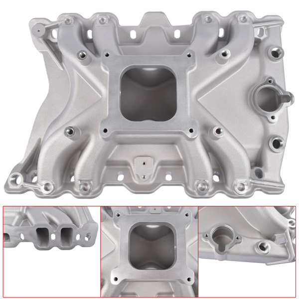 进气歧管 Single Plane Silver Aluminum LowRise Intake Manifold for Oldsmobile 400 425 455 R4150-4