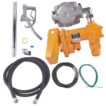 抽油泵套装 12V 20GPM Portable Fuel Transfer Pump Gasoline w/Oil Meter for Gas Diesel Yellow