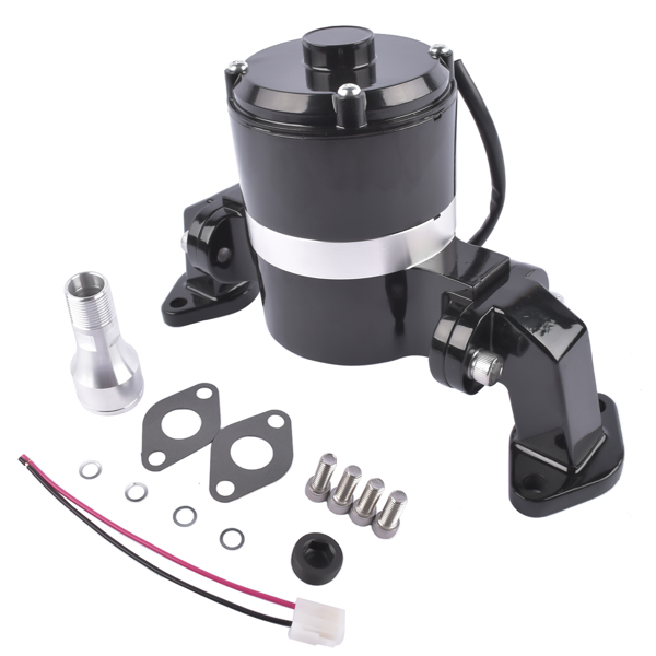 电子水泵 Electric Water Pump 35 GPM High Flow Chrome for BBC Big Block Chevy 396 427 454 V8 Engines Black 8020BK-7