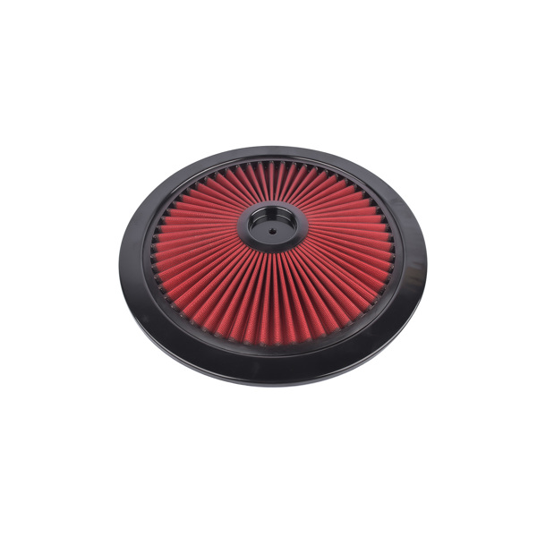  空气滤清器 14" x 3" Red Air Cleaner Kit Recessed Black Trim for Carburetor with 5 1/8" Neck-7