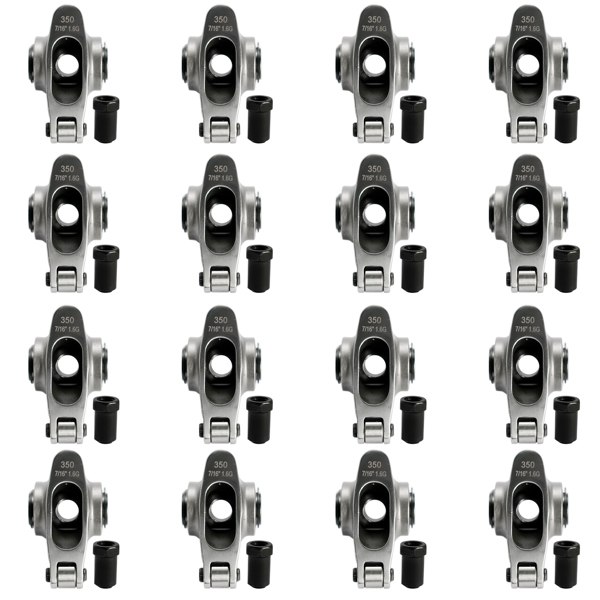 摇臂 Stainless Steel Full Roller Rocker Arms Kit for Chevrolet SBC 350 1.6 Ratio 7/16''+Nuts Self-Aligning-1