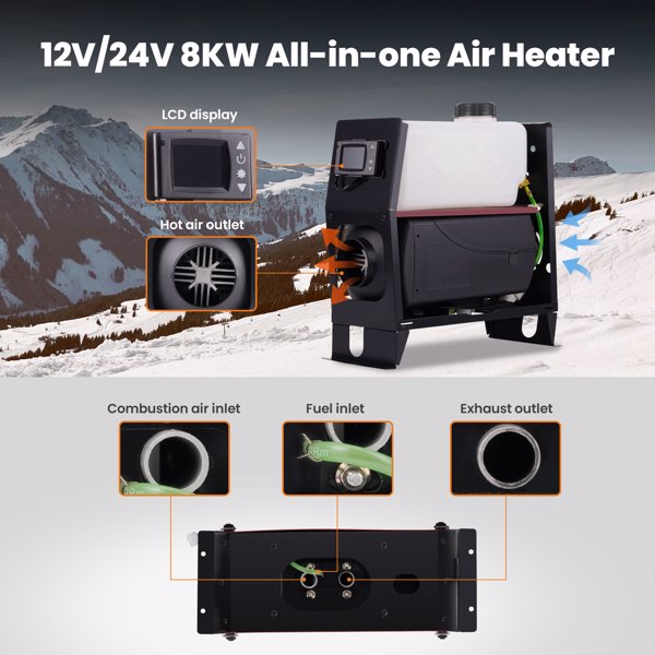 驻车加热器Air diesel Heater LCD Remote 2KW-8KW 12V For Trucks Lorrys Boats Bus Car Van-5