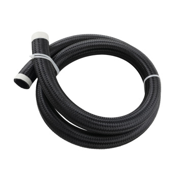 油管 Black AN20 20-AN 20 Stainless Steel Nylon Braided Fuel Line Oil Hose 5 feet