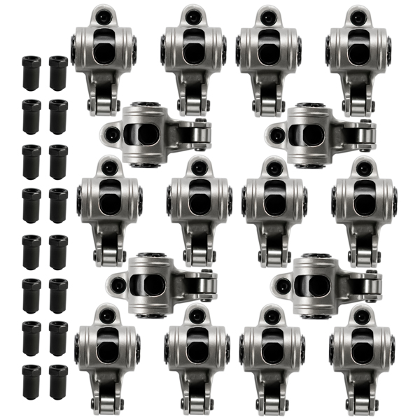 摇臂 Stainless Steel Full Roller Rocker Arms Kit for Chevrolet SBC 350 1.6 Ratio 7/16''+Nuts Self-Aligning-6