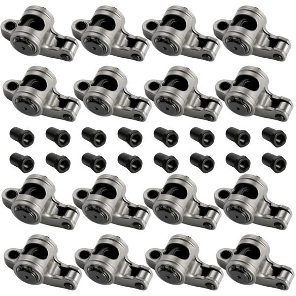 摇臂 Stainless Steel Full Roller Rocker Arms Kit for Chevrolet SBC 350 1.6 Ratio 7/16''+Nuts Self-Aligning-7