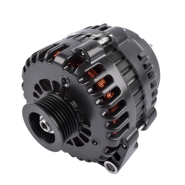 发电机 AD244 Style 220A Alternator Serpentine Black for GM LS Based Trucks Vans & SUV Applications 1999-2006 ES1024BK-4