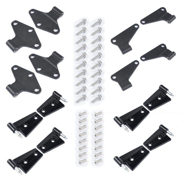 钢门铰链套件 16PCS Steel Door Hinge Kit Inside & Outside for 2007-2018 Jeep Wrangler JK 3.6L 55395386AB 55395385AC-2