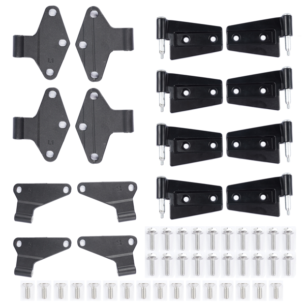 钢门铰链套件 16PCS Steel Door Hinge Kit Inside & Outside for 2007-2018 Jeep Wrangler JK 3.6L 55395386AB 55395385AC-7