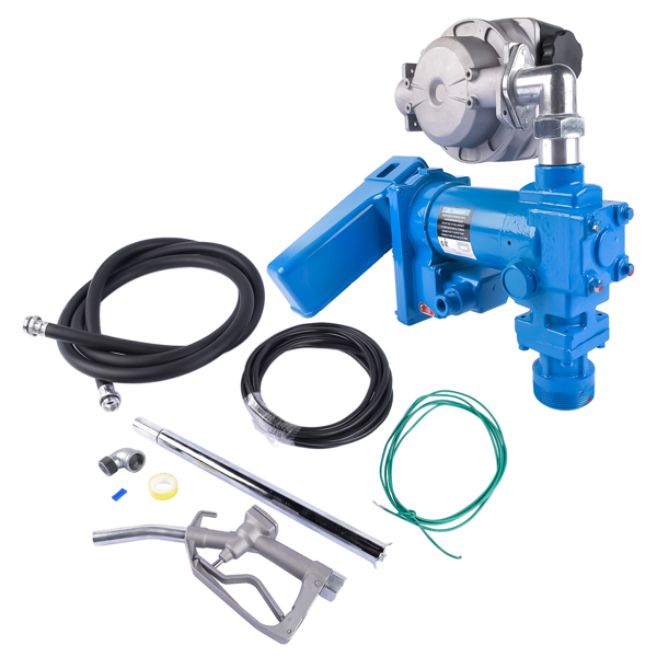 抽油泵套装 12V 20GPM Portable Fuel Transfer Pump Gasoline + Oil Meter for Gas Diesel Blue-3