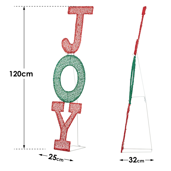 29*27*99cm JOY字母  2D 暖白灯 网布撒粉 4.5V 1.35W 圣诞灯饰经典元素 英国-4