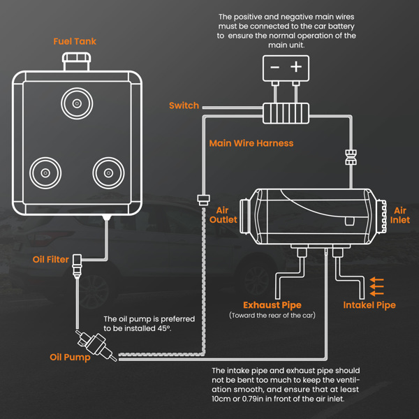 柴暖加热器 LCD Bluetooth Air Diesel Heater Parking 5KW for Truck RV SUV Bus Van APP control-3