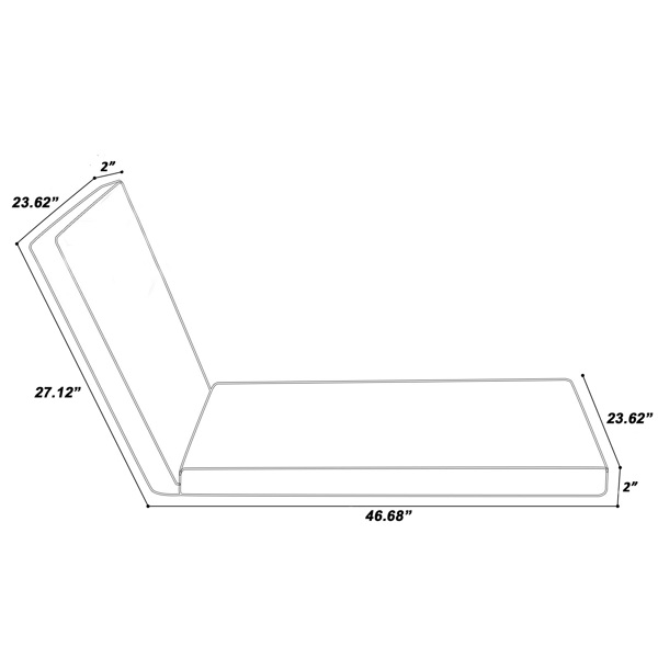 2个装一套户外躺椅坐垫躺床替换坐垫，适合75英寸长躺床（灰色）【禁售temu，周末无法发货，谨慎下单】-3
