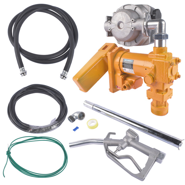 抽油泵套装 12V 20GPM Portable Fuel Transfer Pump Gasoline w/Oil Meter for Gas Diesel Yellow-4