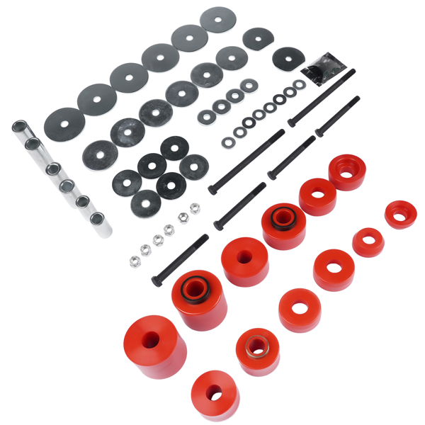 车身驾驶室安装衬套套件 4.4123R Body Cab Mount Bushing Set For Ford F-150/F250/F350 1980-98 2WD 4WD Red-4