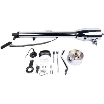 A3- 汽车转向柱 Chrome 28\\" Stainless Steel Tilt Steering Column with Adapter &Key Automatic