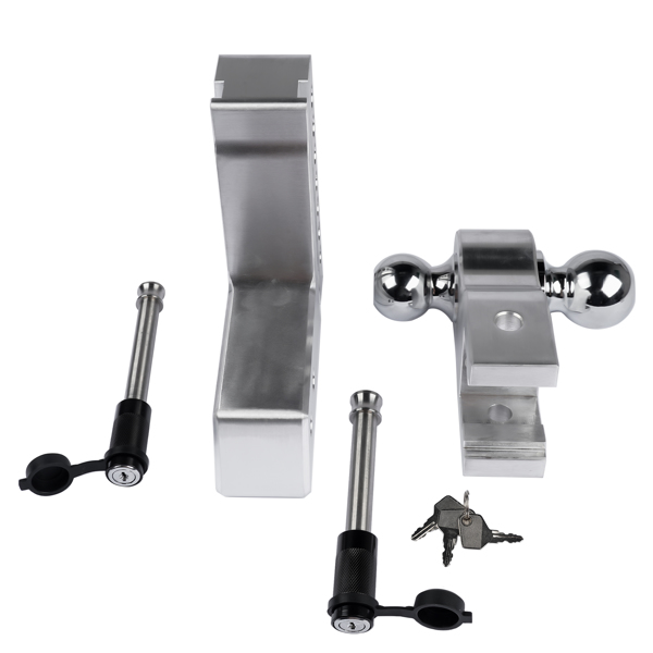 拖车挂接装置 Aluminum Trailer Hitch Ball Mount Fits 2.5-Inch Receiver 18500LBS, with Locks-2