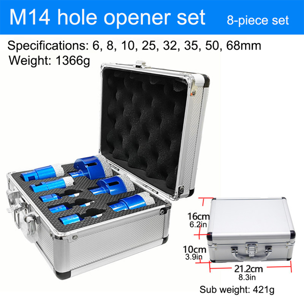 M14钎焊金刚石开孔器套装瓷砖石材打孔角磨机开孔钻头跨境扩孔钻-2