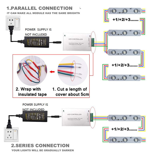 DC12V 透镜模组3灯 5050 RGB(20个3LED的单个模块为一条）+遥控器一套-13