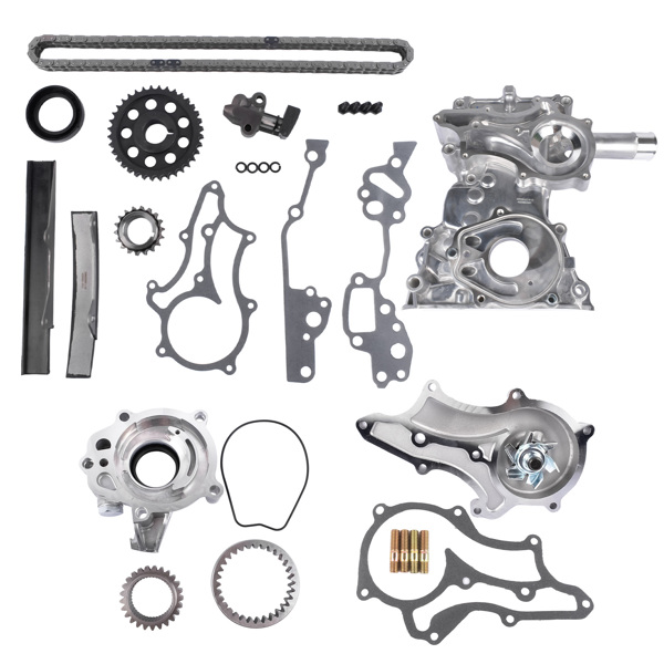 正时链条套装 Timing Chain Kit+Cover+Oil & Water Pump for Toyota Pickup 4Runner Celica 2.4L L4-5