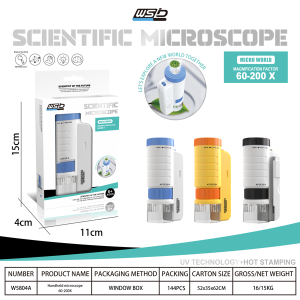 （5804A黑色）生物益智科学实验玩具礼物，儿童显微镜-4