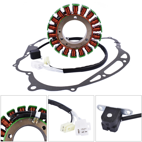 定子线圈 Stator And Gasket Fits for Yamaha V-STAR 1100 XVS1100 CLASSIC 2000-2009 JM3831ST176CK 5KS-81410-00-00-8