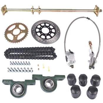 沙滩车后桥套件 Rear Live Axle Kit 44\\" w/ Brake Assembly Chain Sprocket for Go Kart Quad ATV