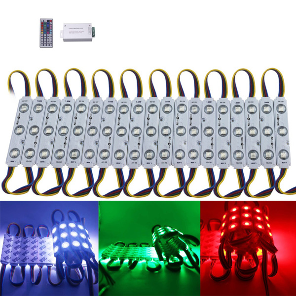 DC12V 透镜模组3灯 5050 RGB(20个3LED的单个模块为一条）+遥控器一套-2