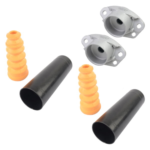 减振器防尘套组件 2x Rear Shock Absorber Dust Cover + Top Mounts Kit for VW Beetle Golf Audi l4 V6-4