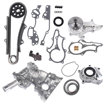 正时链条套装 Timing Chain Kit+Cover+Oil & Water Pump for Toyota Pickup 4Runner Celica 2.4L L4