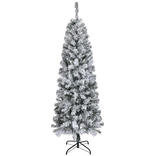 6ft 绿色植绒 320枝头 铅笔造型 自动树结构 PVC材质 圣诞树-9