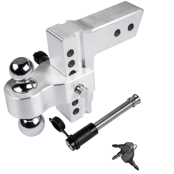 拖车挂接装置 Aluminum Trailer Hitch Ball Mount Fits 2.5-Inch Receiver 18500LBS, with Locks-3