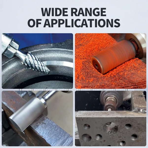 10件/套碳化钨毛刺套6mm柄双切削固体电动工具旋锉钻头用于模具-旋转工具，钢锥钻头套件，金刚石钻头-10