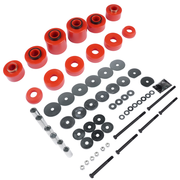 车身驾驶室安装衬套套件 4.4123R Body Cab Mount Bushing Set For Ford F-150/F250/F350 1980-98 2WD 4WD Red-3