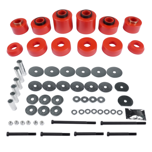 车身驾驶室安装衬套套件 4.4123R Body Cab Mount Bushing Set For Ford F-150/F250/F350 1980-98 2WD 4WD Red-1